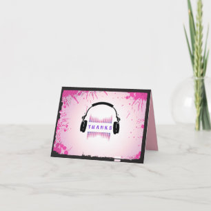 HEADPHONES Bar Bat Mitzvah Thank You Card