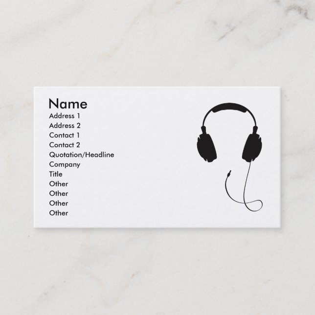 Headphones Business Card (Front)