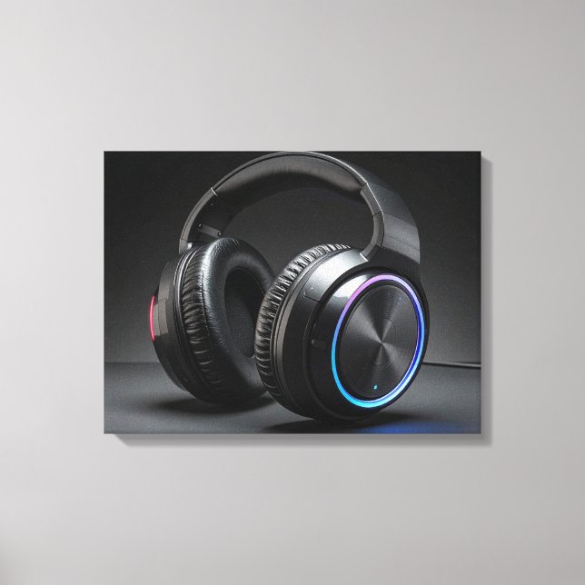 headphones canvas print (Front)
