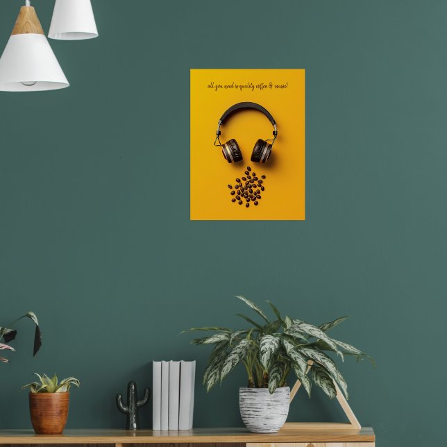 Headphones & Coffee Beans Poster (Living Room 1)