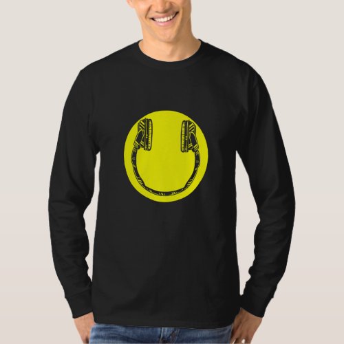 Headphones Dj Deejay Music Pop Bass Techno Rock Po T_Shirt