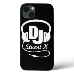 Headphones DJ named black and white ipad case