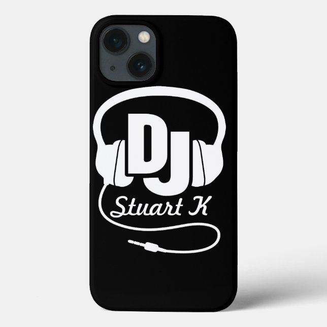 Headphones DJ named black and white ipad case (Back)