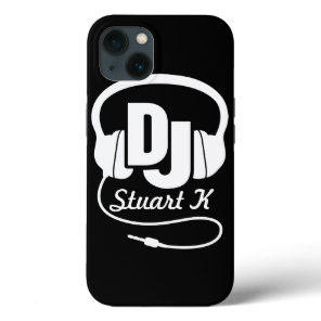 Headphones DJ named black and white ipad case