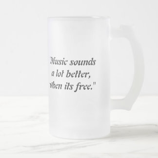 Headphones Eye Patch Bones Broken Lines ... Frosted Glass Beer Mug