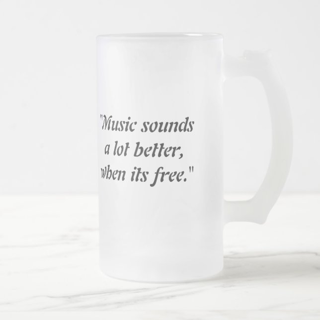 Headphones Eye Patch Bones Broken Lines ... Frosted Glass Beer Mug (Right)