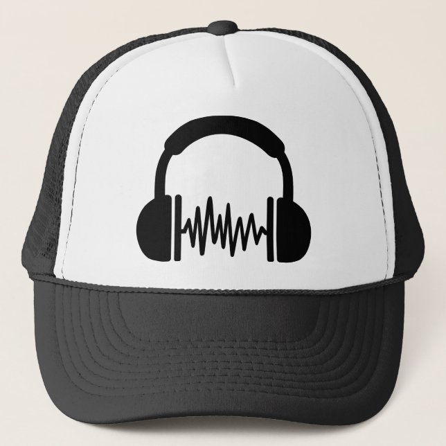 Headphones Frequency DJ Trucker Hat (Front)