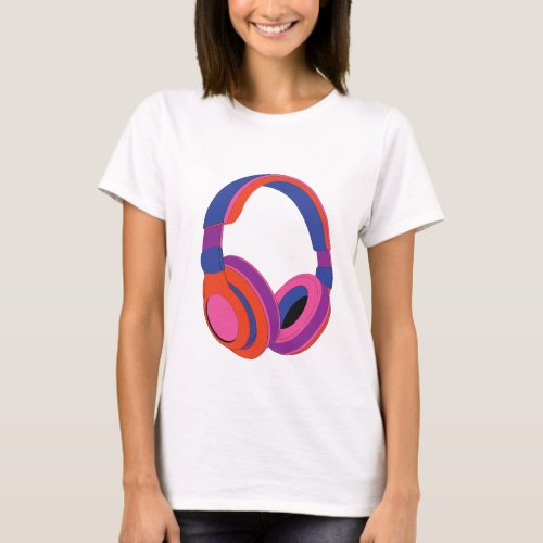 Headphones Graphic Multi Colour T_Shirt
