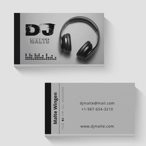 Headphones Grey DJ Business Card