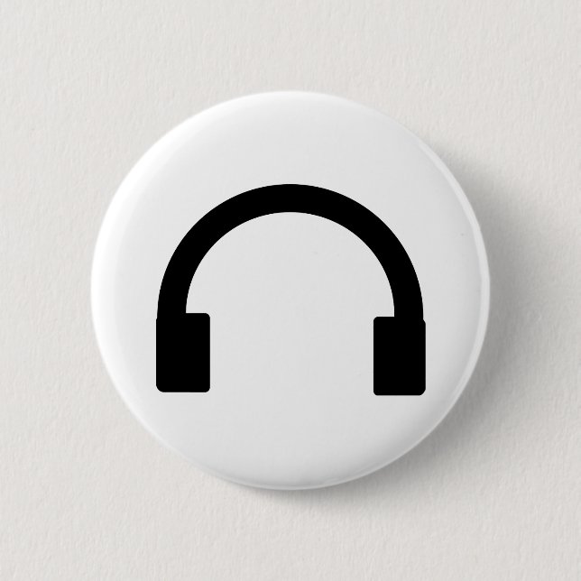 headphones icon pinback button (Front)