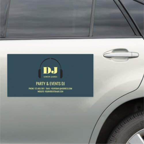 Headphones Logo Professional DJ Car Magnet