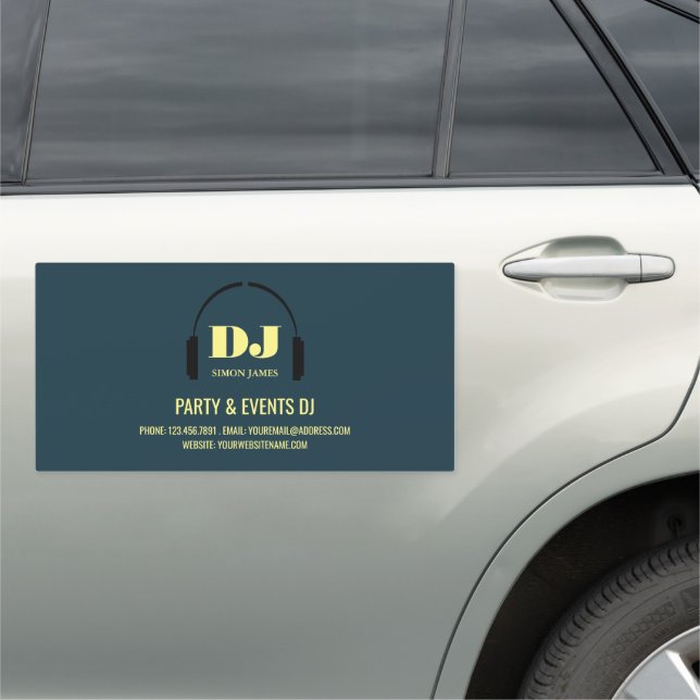 Headphones Logo, Professional DJ Car Magnet (In Situ)