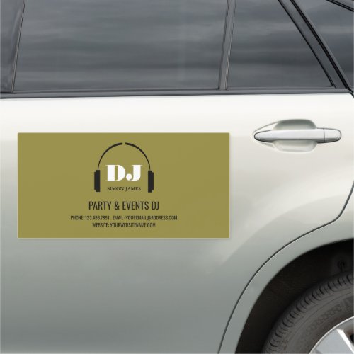 Headphones Logo Professional DJ Car Magnet