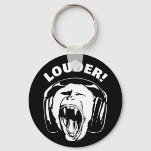 Headphones Monkey Loud Music Lover Keychain
