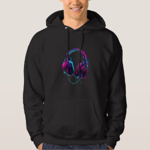 Headphones Music DJ EDM Artwork Techno Dance Club Hoodie