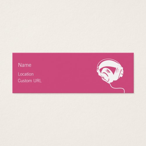 Headphones - Pink Business Card Template