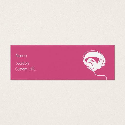 Customizable Headphones - Pink Business Card Template
