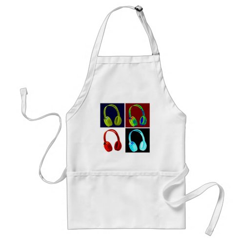 Headphones Pop Art Adult Apron