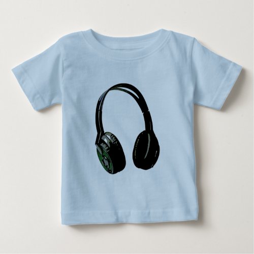 Headphones Pop Art Baby T_Shirt