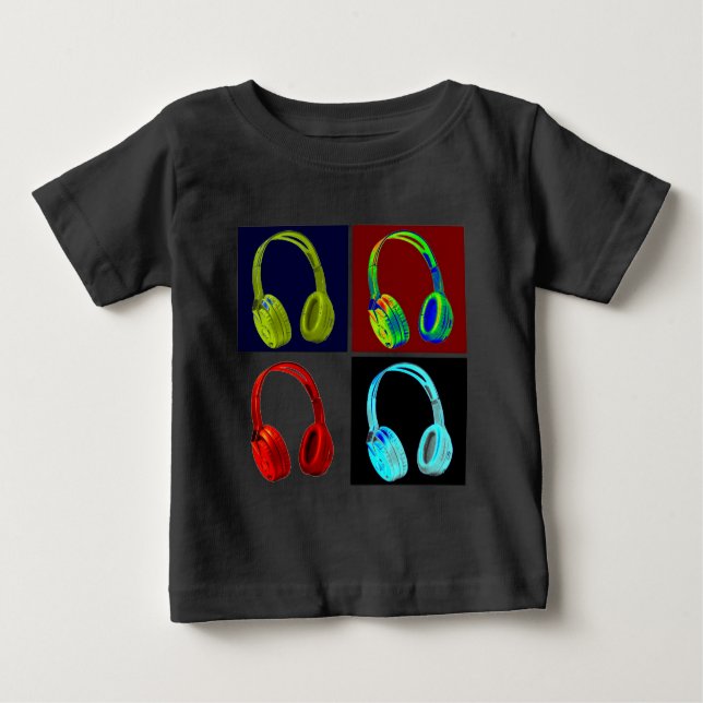 Headphones Pop Art Baby T-Shirt (Front)