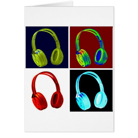 Headphones Pop Art Cards (Front)