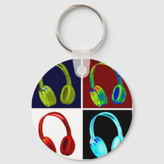 Headphones Pop Art Keychain