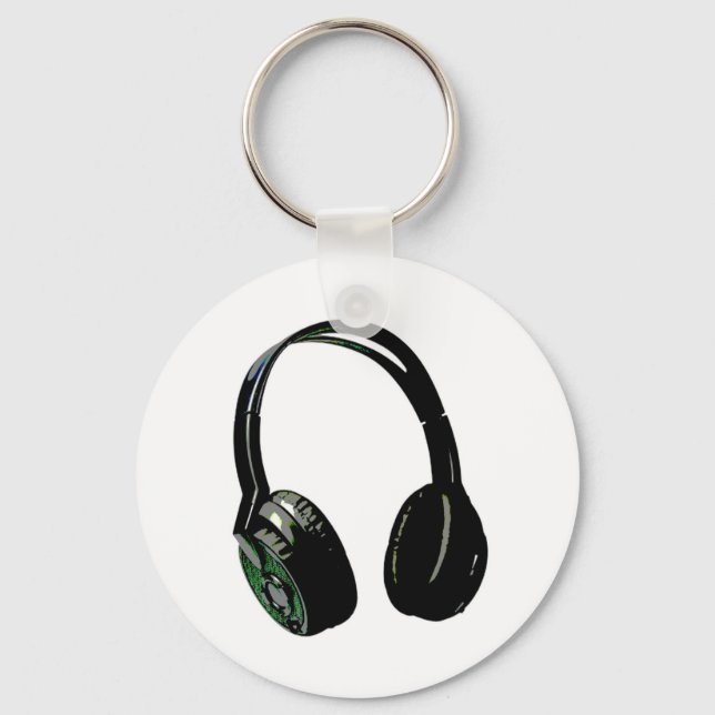 Headphones Pop Art Keychain (Front)