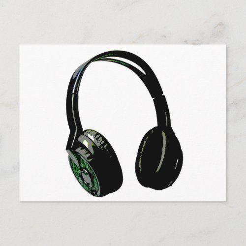 Headphones Pop Art Postcard