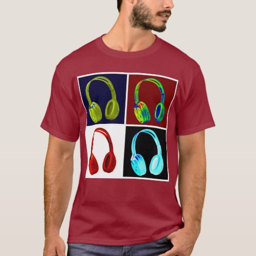 Headphones Pop Art  T_Shirt