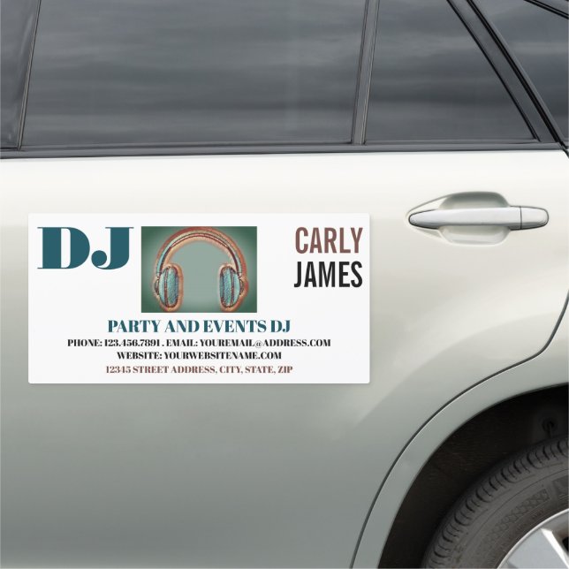 Headphones, Professional DJ Car Magnet (In Situ)