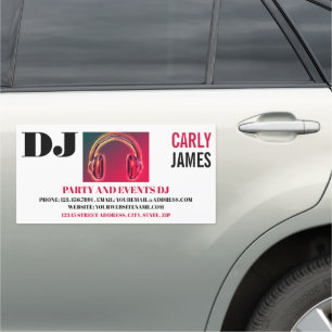 Headphones, Professional DJ Car Magnet