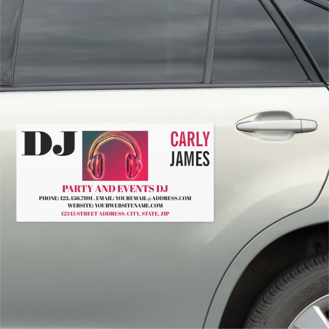 Headphones, Professional DJ Car Magnet (In Situ)