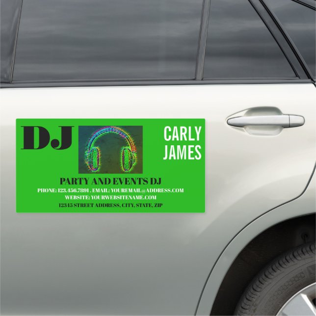 Headphones, Professional DJ Car Magnet (In Situ)