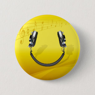 Headphones Smiling Button