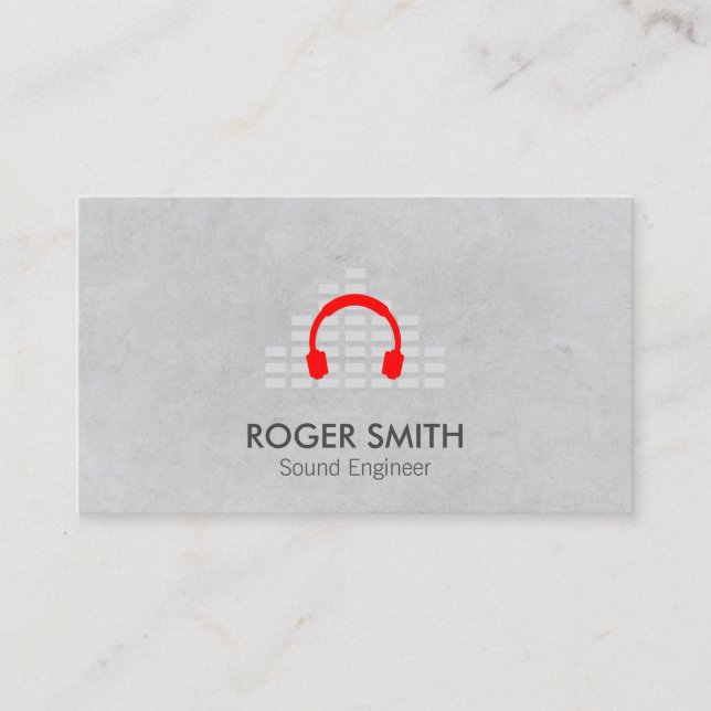 Headphones Sound Engineer Producer Business Card (Front)