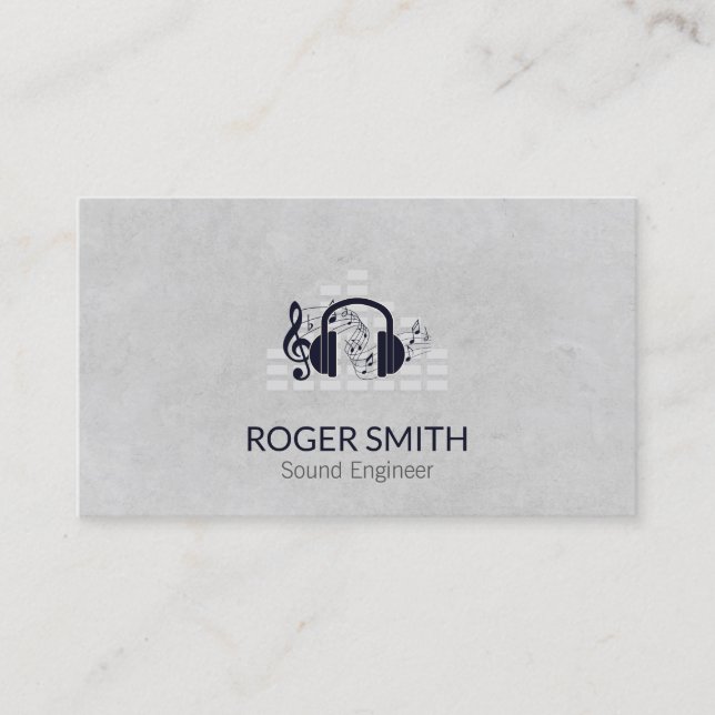 Headphones Sound Engineer Producer | DJ Business Card (Front)
