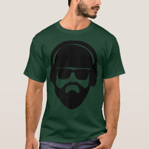 HEADPHONES SUNGLASSES COOL MUSIC BEARD HIPSTER T-Shirt