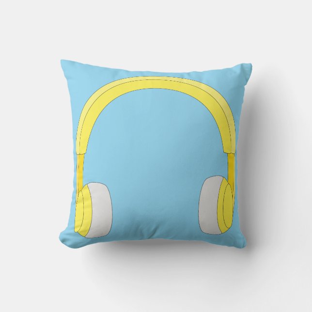 Headphones Throw Pillow (Front)