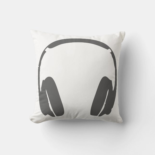 Headphones Throw Throw Pillow (Front)