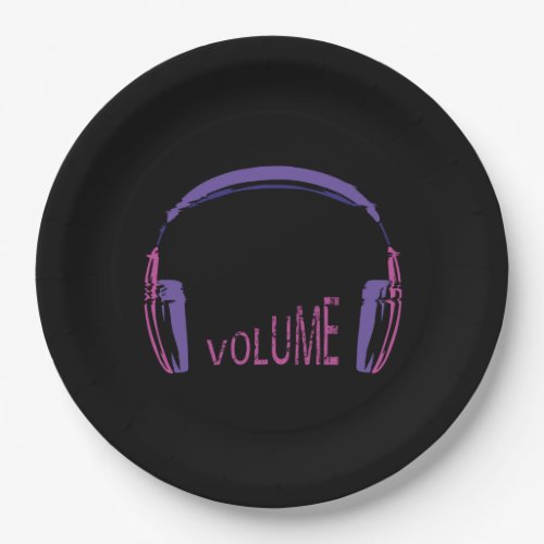 Headphones Volume up Paper Plates