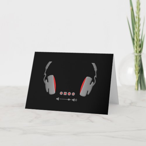 Headphones with media volume control buttons card