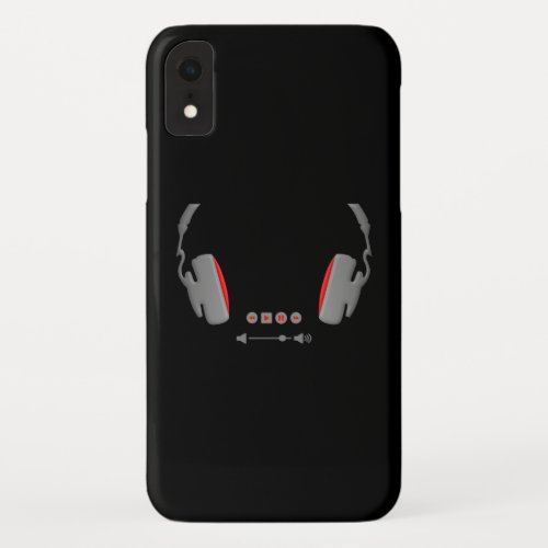 Headphones with media volume control buttons iPhone XR case