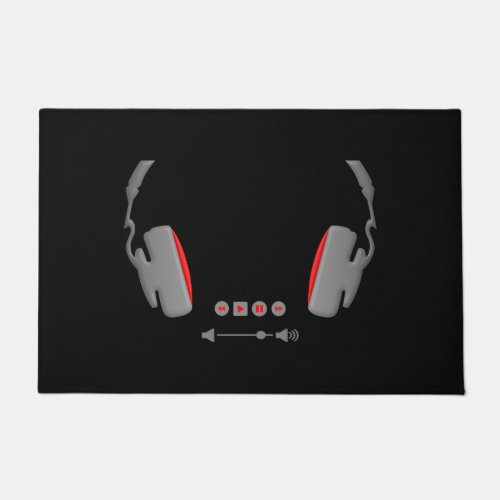 Headphones with media volume control buttons doormat