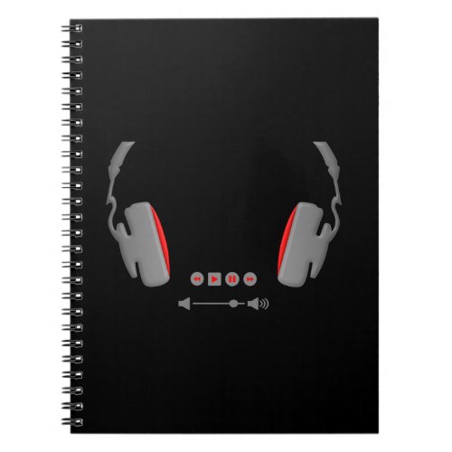 Headphones with media volume control buttons notebook