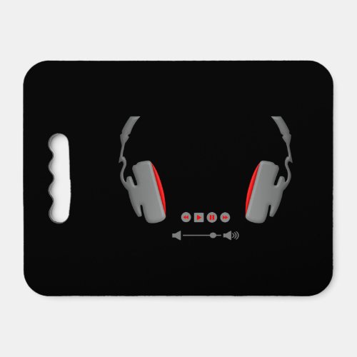 Headphones with media volume control buttons seat cushion