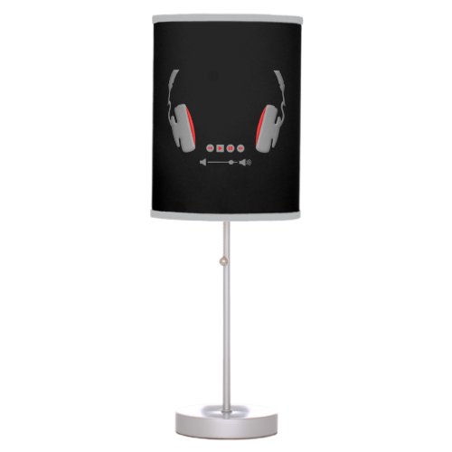 Headphones with media volume control buttons table lamp