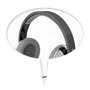 Headphones with mic cake topper