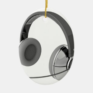 Headphones with mic ceramic ornament