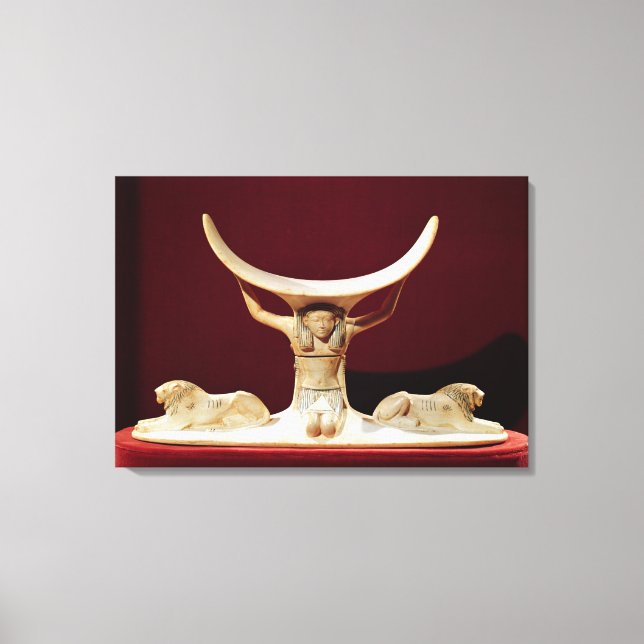 Headrest with Shu, the Egyptian God of the Air Canvas Print (Front)