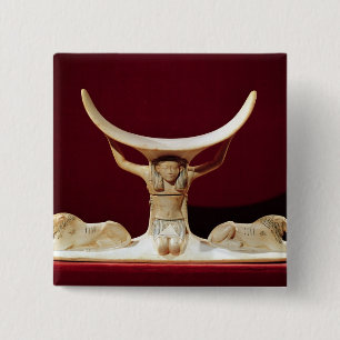 Headrest with Shu, the Egyptian God of the Air Pinback Button